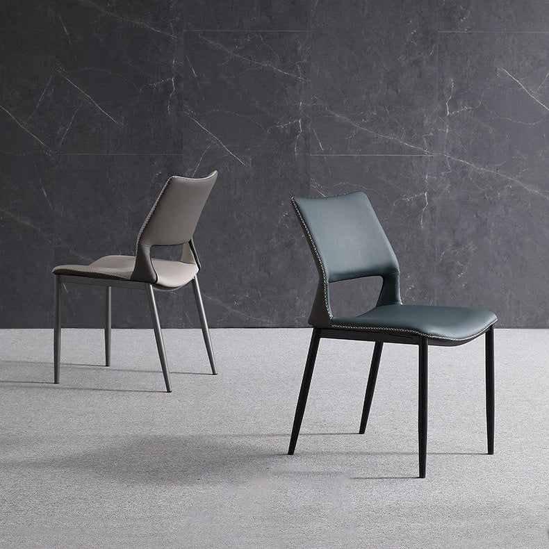 Contemporary Dining Chairs Armless Chair with Metal Legs for Home
