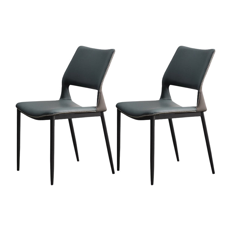 Contemporary Dining Chairs Armless Chair with Metal Legs for Home