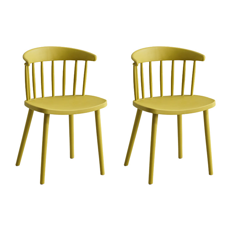 Contemporary Style Dining Chair Armless Chairs with Plastic Legs for Home