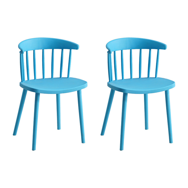 Contemporary Style Dining Chair Armless Chairs with Plastic Legs for Home