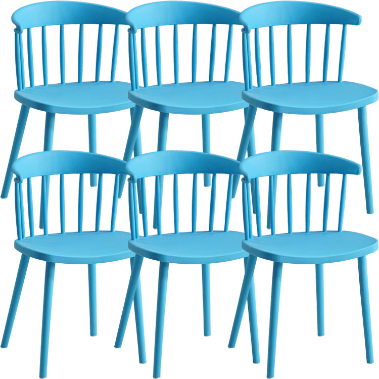Contemporary Style Dining Chair Armless Chairs with Plastic Legs for Home
