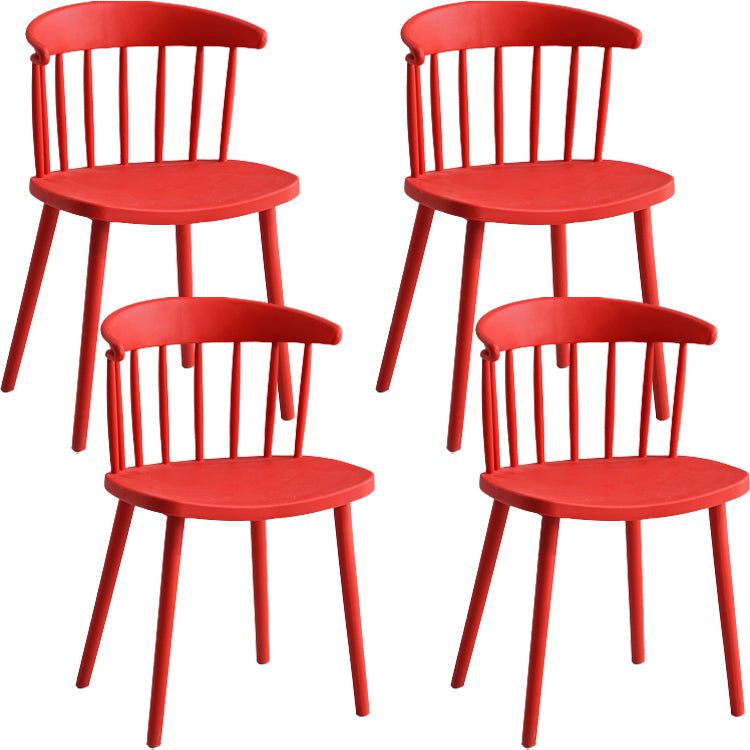 Contemporary Style Dining Chair Armless Chairs with Plastic Legs for Home