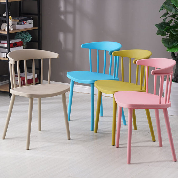 Contemporary Style Dining Chair Armless Chairs with Plastic Legs for Home