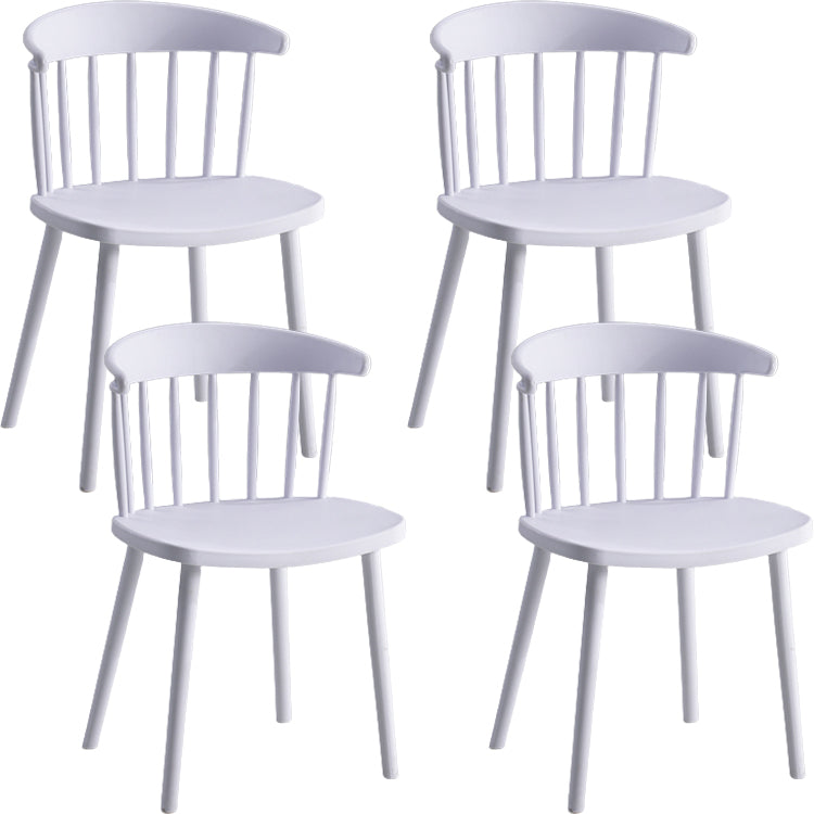 Contemporary Style Dining Chair Armless Chairs with Plastic Legs for Home
