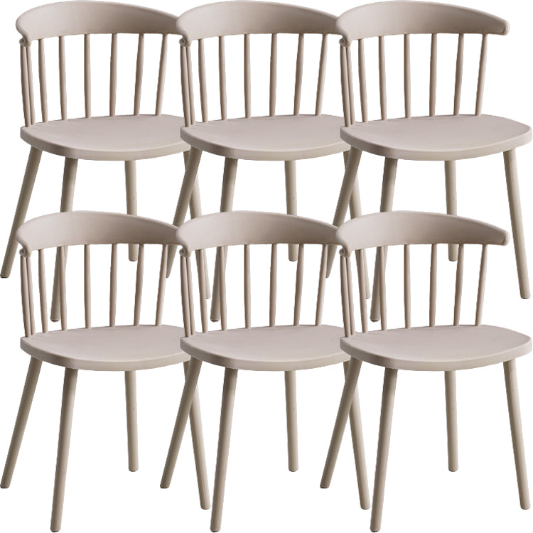 Contemporary Style Dining Chair Armless Chairs with Plastic Legs for Home