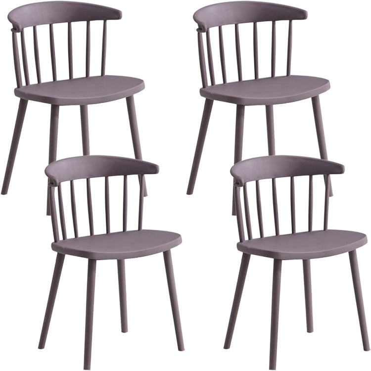 Contemporary Style Dining Chair Armless Chairs with Plastic Legs for Home