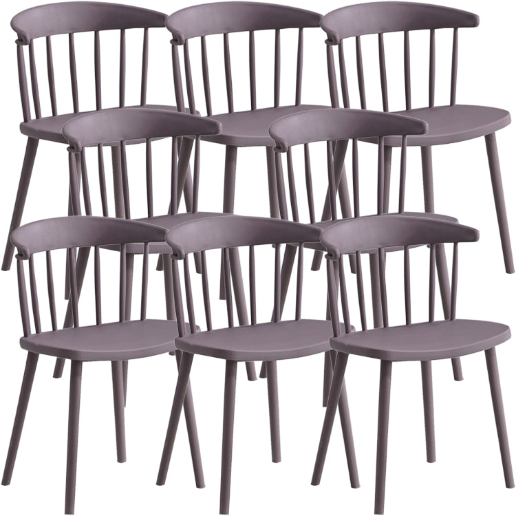 Contemporary Style Dining Chair Armless Chairs with Plastic Legs for Home