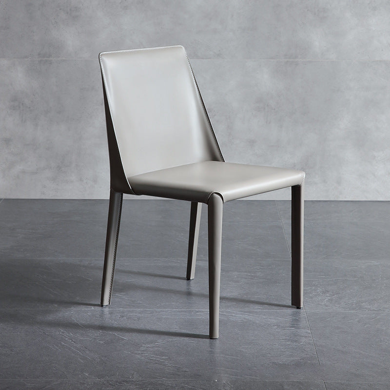 Faux Leather Armless Dining Chairs Contemporary Side Chair Set