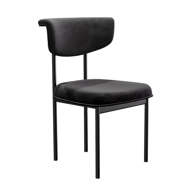 Black Iron Frame Dining Chairs Modern Armless Open Back Dining Side Chair