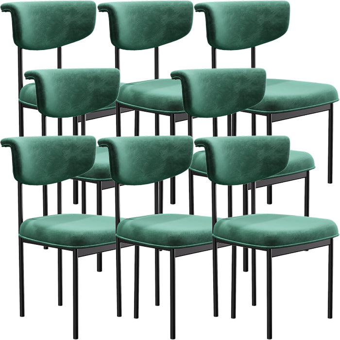 Black Iron Frame Dining Chairs Modern Armless Open Back Dining Side Chair