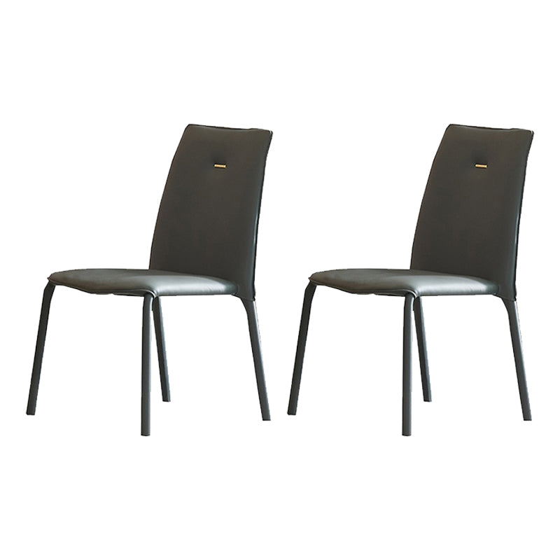 Orange and Gray Dining Chairs Contemporary Armless Low Back Dining Side Chair