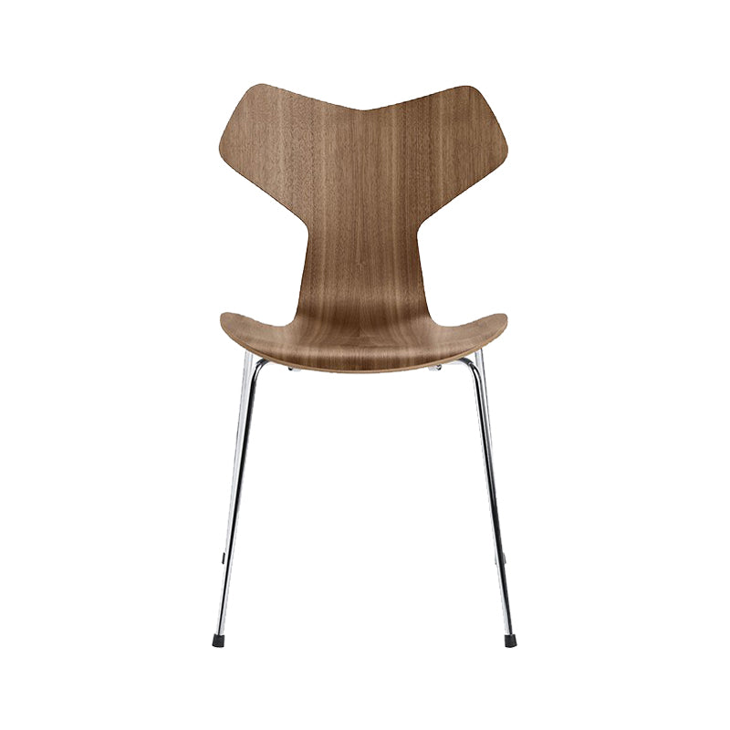 Silver Metal Legs Dining Side Chair Contemporary Wood Armless Dining Chairs