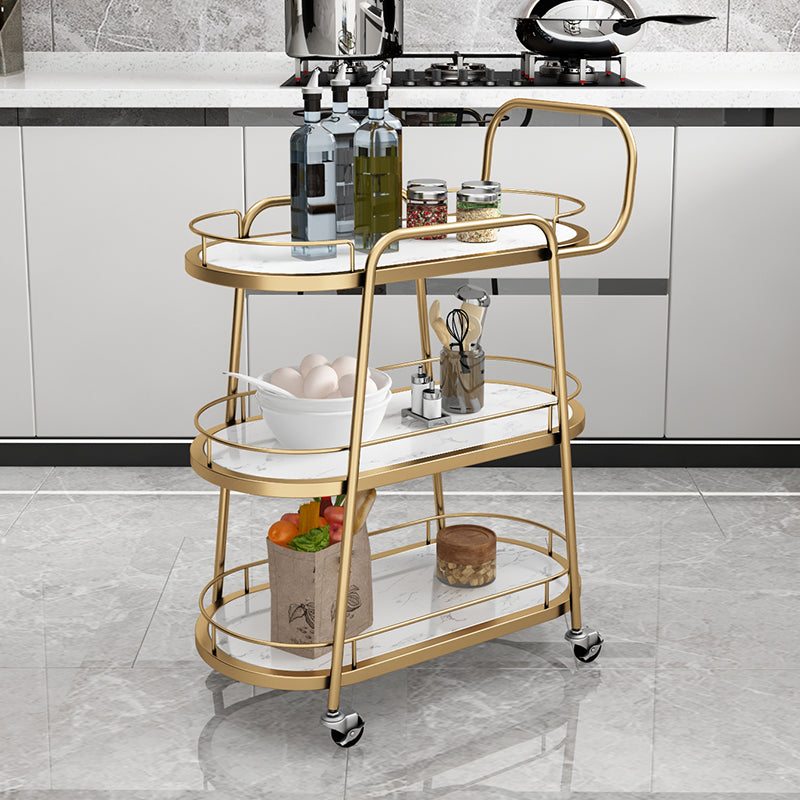 Modern 32.28"H Rolling Prep Table Metal Prep Table for Home Use