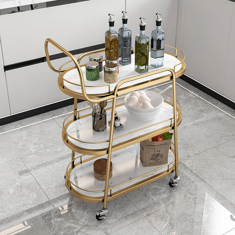 Modern 32.28"H Rolling Prep Table Metal Prep Table for Home Use