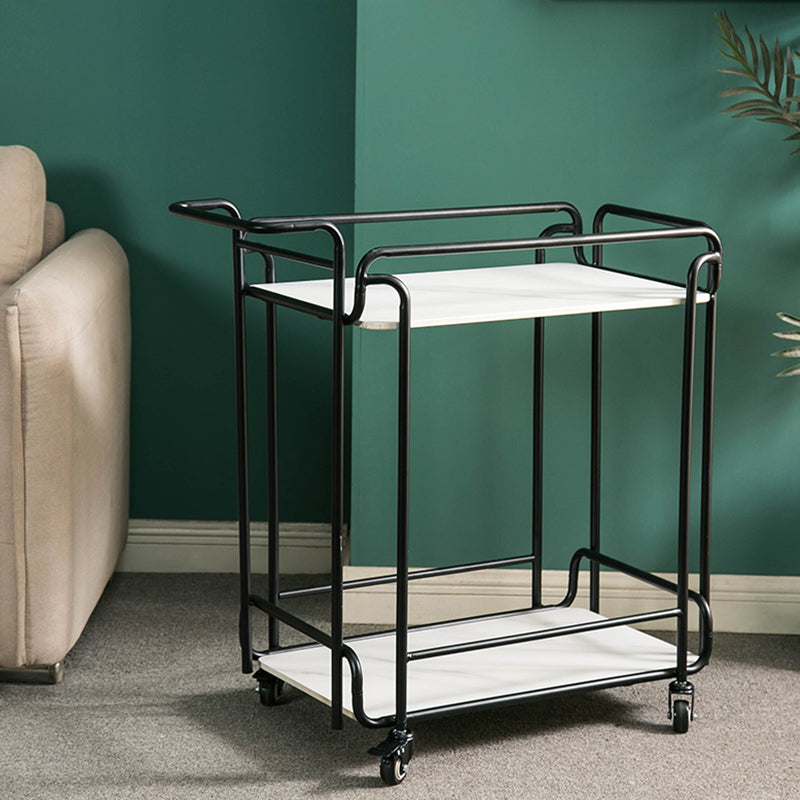 Modern 31.1"H Rolling Prep Table Rectangular Metal Prep Table for Home Use