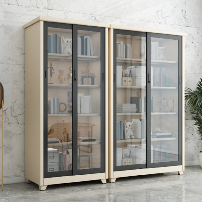 Contemporary Style 1-Door Wardrobe Glass Wardrobe Closet with Shelves