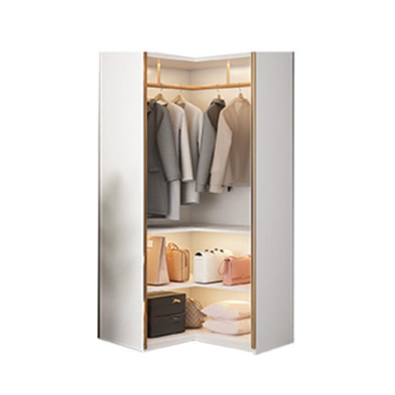 Modern Style Wardrobe White Color Wood Wardrobe Closet with Shelves