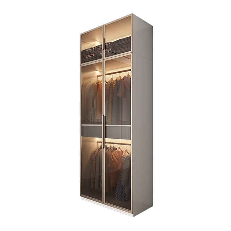Modern Style Wardrobe White Color Wood Wardrobe Closet with Shelves