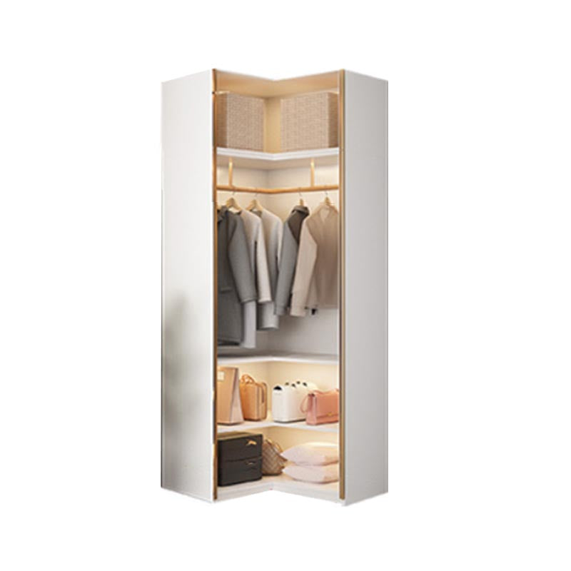 Modern Style Wardrobe White Color Wood Wardrobe Closet with Shelves