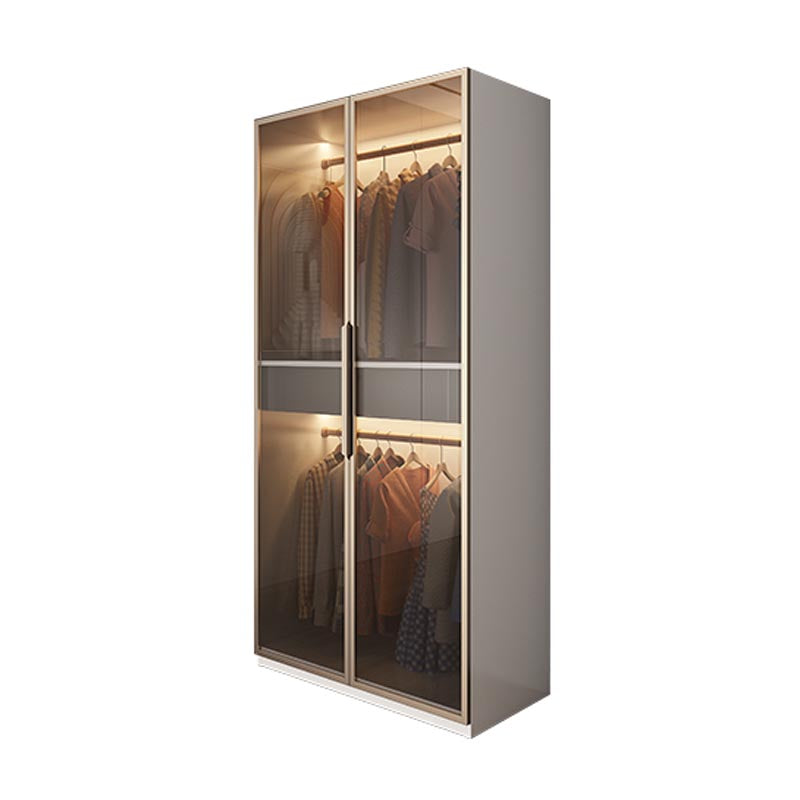 Modern Style Wardrobe White Color Wood Wardrobe Closet with Shelves