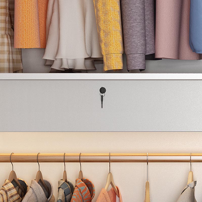 Modern Style Wardrobe White Color Wood Wardrobe Closet with Shelves