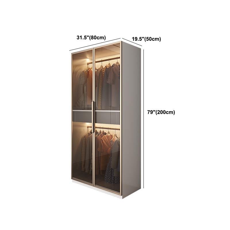 Modern Style Wardrobe White Color Wood Wardrobe Closet with Shelves