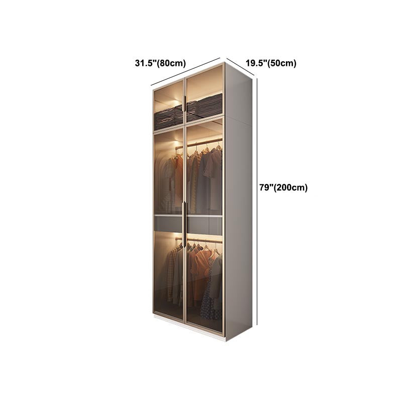 Modern Style Wardrobe White Color Wood Wardrobe Closet with Shelves