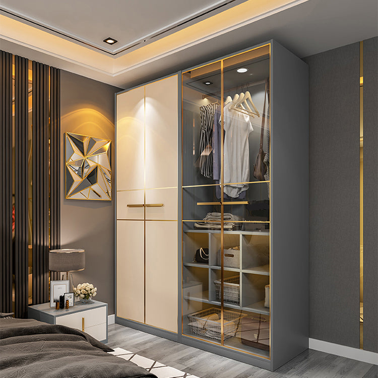 Modern Style Wood Wardrobe Wood Wardrobe with Shelves Armoire Wardrobe Closet