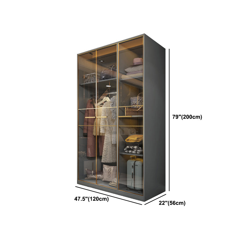 Modern Style Wood Wardrobe Wood Wardrobe with Shelves Armoire Wardrobe Closet