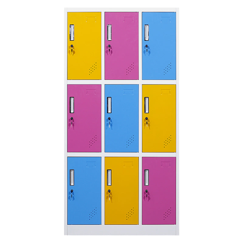 Matte Finish Cabinet with Metal Door Modern Hinged Door Wardrobe