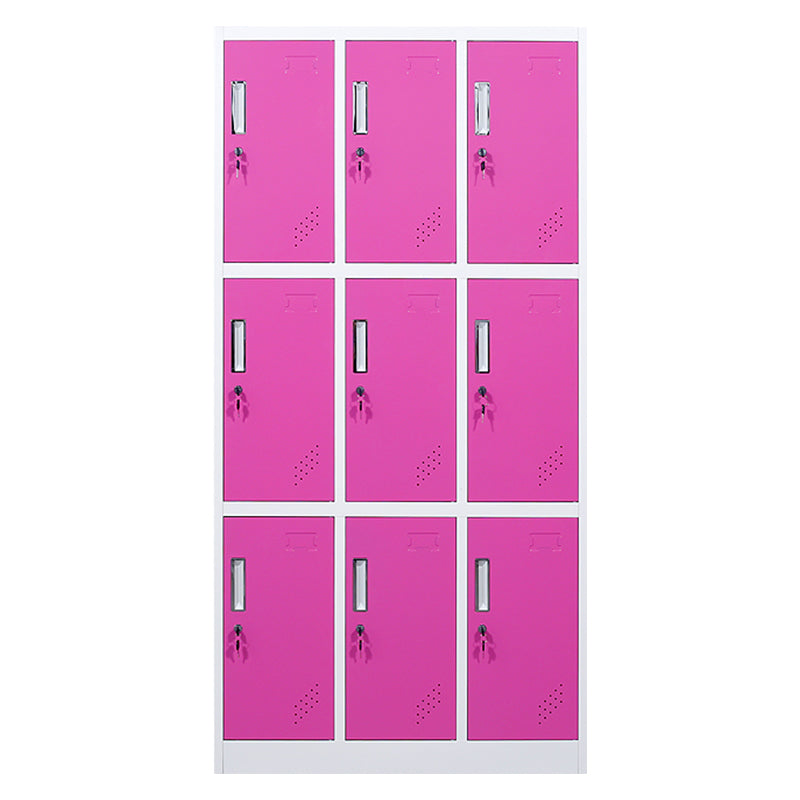 Matte Finish Cabinet with Metal Door Modern Hinged Door Wardrobe