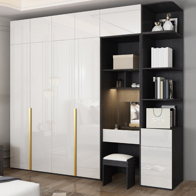 Engineered Wood Wardrobe Cabinet Hinged Modern Wardrobe Armoire