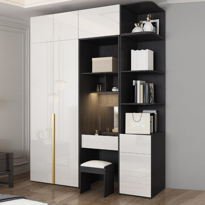 Engineered Wood Wardrobe Cabinet Hinged Modern Wardrobe Armoire