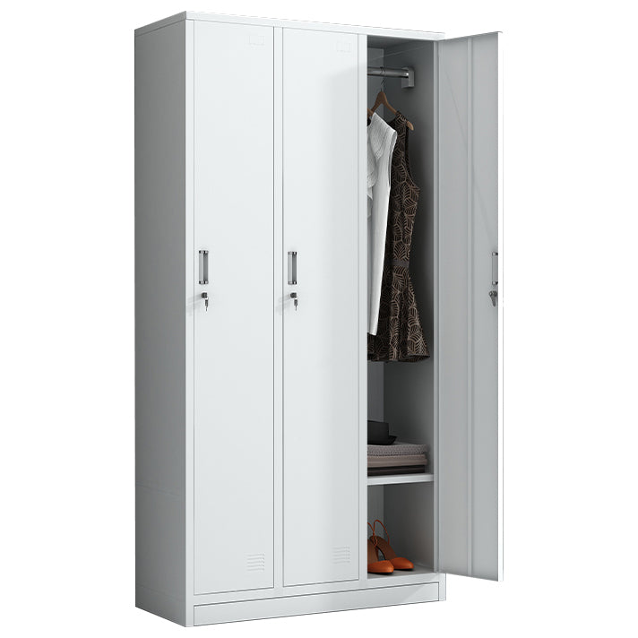 White Metal Cabinet for Bathroom Contemporary Storage Cabinet with Hinged Door