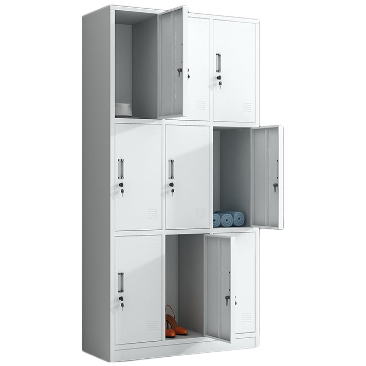 White Metal Cabinet for Bathroom Contemporary Storage Cabinet with Hinged Door