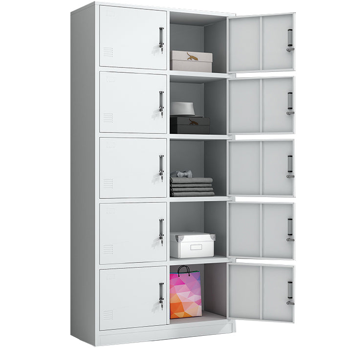 White Metal Cabinet for Bathroom Contemporary Storage Cabinet with Hinged Door