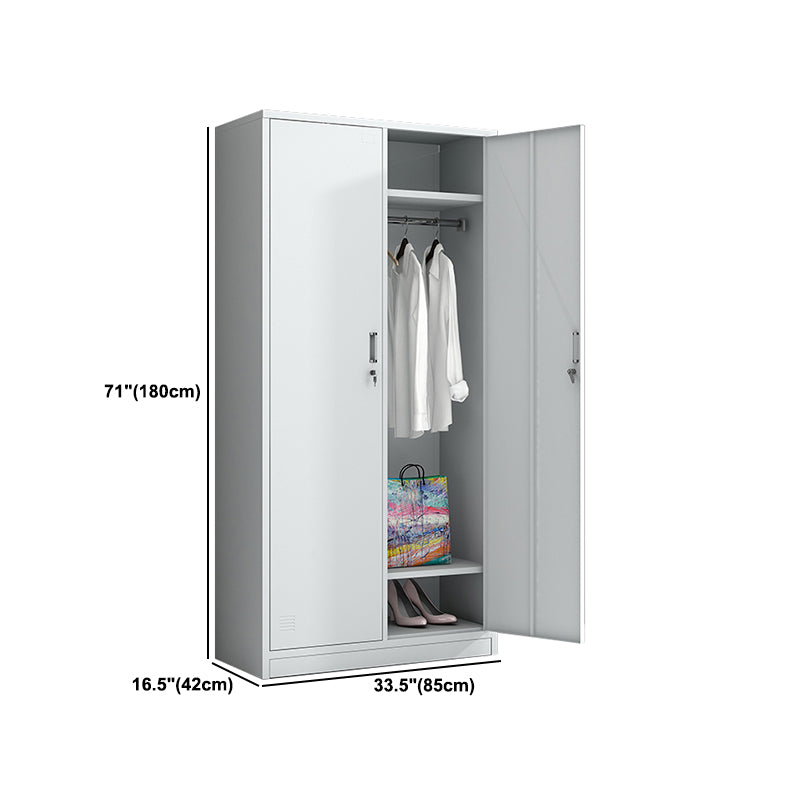 White Metal Cabinet for Bathroom Contemporary Storage Cabinet with Hinged Door