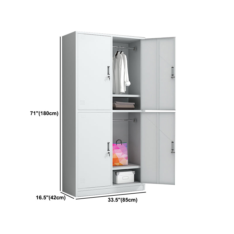 White Metal Cabinet for Bathroom Contemporary Storage Cabinet with Hinged Door