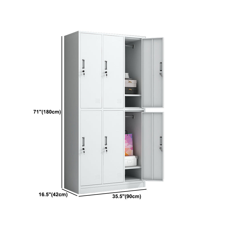 White Metal Cabinet for Bathroom Contemporary Storage Cabinet with Hinged Door