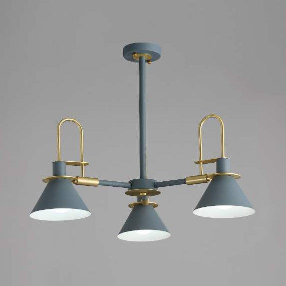 Luz de suspensión de emprendimiento de metal de araña de embudo de embudo de Macaron Loft
