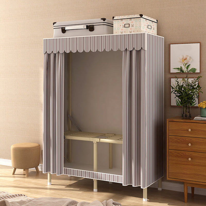 Contemporary Style Wardrobe Armoire Steel Frame Wardrobe for Bedroom