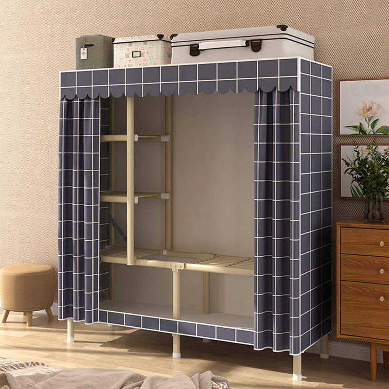 Contemporary Style Wardrobe Armoire Steel Frame Wardrobe for Bedroom