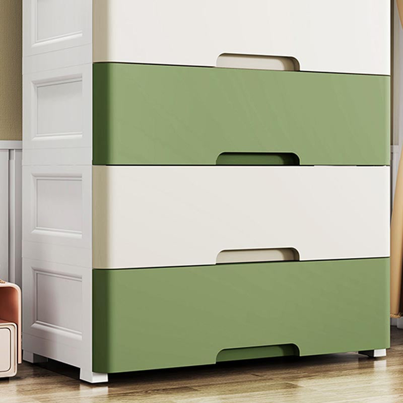 Plastic Home Non-Hanging Armoire Contemporary Style Storage Cabinet