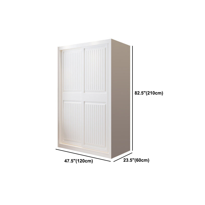 Modern White Wardrobe Armoire Engineered Wood Wardrobe Cabinet with Drawers