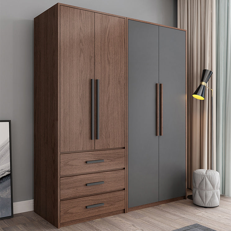 Contemporary Wardrobe with Garment Rod Engineered Wood Wardrobe Closet