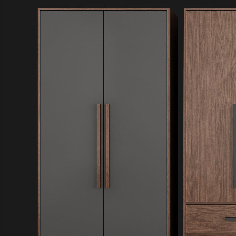 Contemporary Wardrobe with Garment Rod Engineered Wood Wardrobe Closet