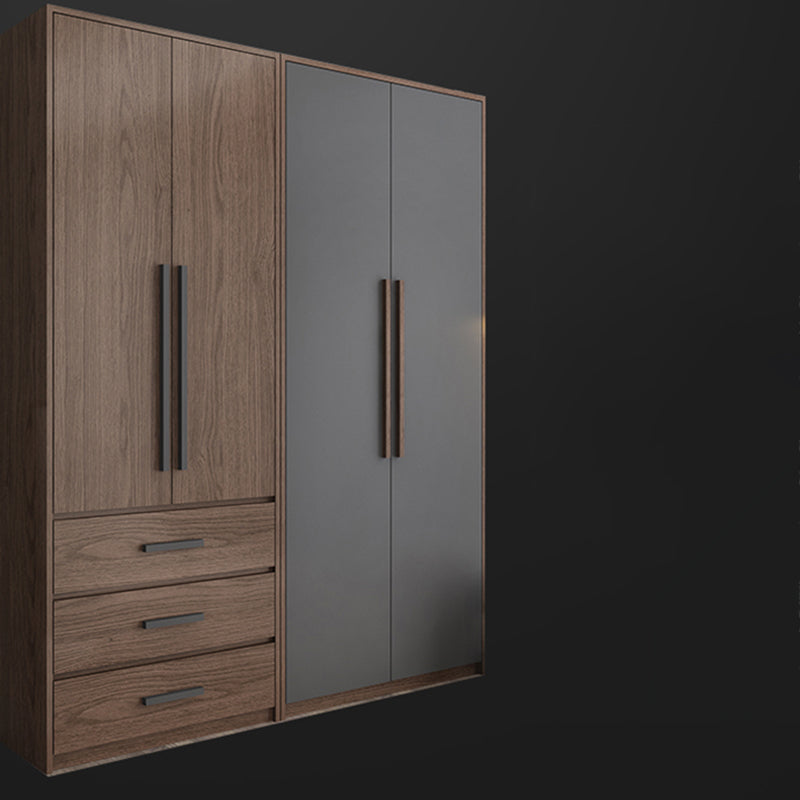 Contemporary Wardrobe with Garment Rod Engineered Wood Wardrobe Closet