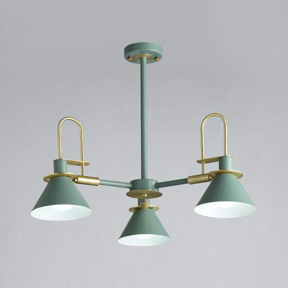 Luz de suspensión de emprendimiento de metal de araña de embudo de embudo de Macaron Loft