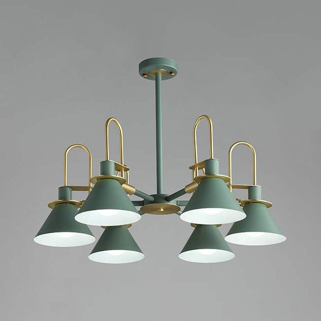 Luz de suspensión de emprendimiento de metal de araña de embudo de embudo de Macaron Loft
