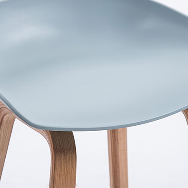 Scandinavian Bucket Stool Plastic Bar Stool with Solid Wood Legs